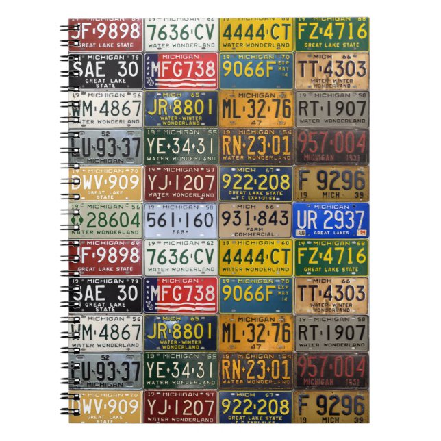 Cuaderno Placas de Michigan a partir de una era pasada (Frente)