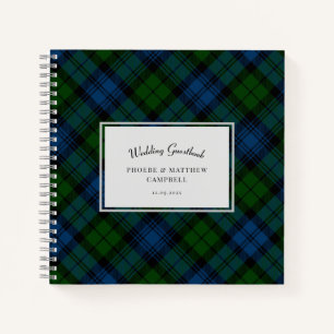 Cuaderno Plaid Campbell Military Tartan Boda Guestbook