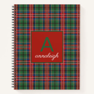 Cuaderno Plaid Monogrammed First Clan MacCulloch Tartán