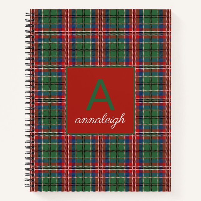 Cuaderno Plaid Monogrammed First Clan MacCulloch Tartán (Anverso)