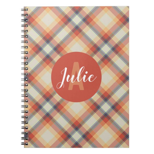 Cuaderno Plaid otoñal personalizado (Frente)