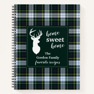 Cuaderno Plaid Tartan Clan Gordon Family Holiday Reccipes
