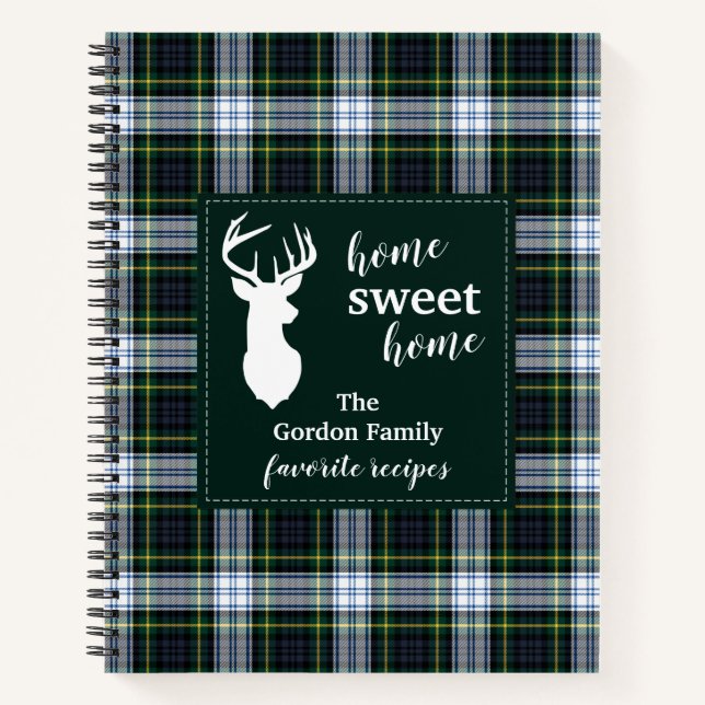 Cuaderno Plaid Tartan Clan Gordon Family Holiday Reccipes (Anverso)