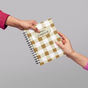 Cuaderno Plaid terroso personalizado para scrapbooking marr