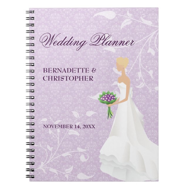 Cuaderno Plan de Boda Morada de Novia (Frente)