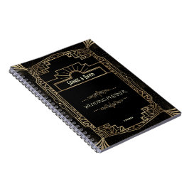 Cuaderno Plan de Bodas de Estilo Art Deco Black Gatsby 1920
