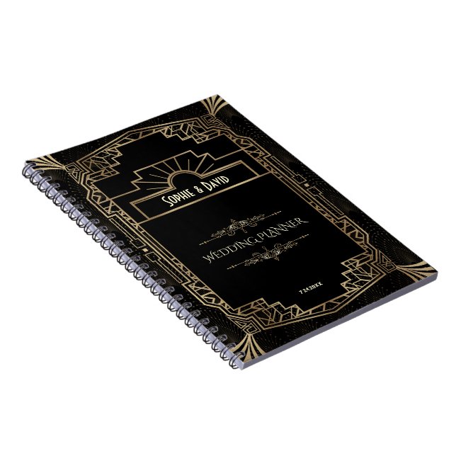 Cuaderno Plan de Bodas de Estilo Art Deco Black Gatsby 1920 (Lado Derecho)
