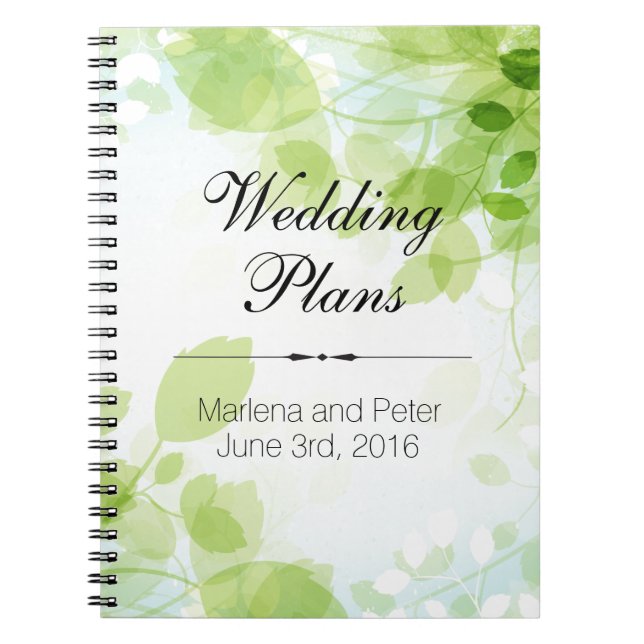 Cuaderno Plan de casamiento de primavera para las hojas de  (Frente)