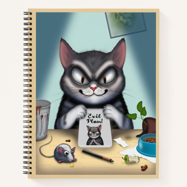 Cuaderno Plan de Gato Malvado Divertido (Anverso)