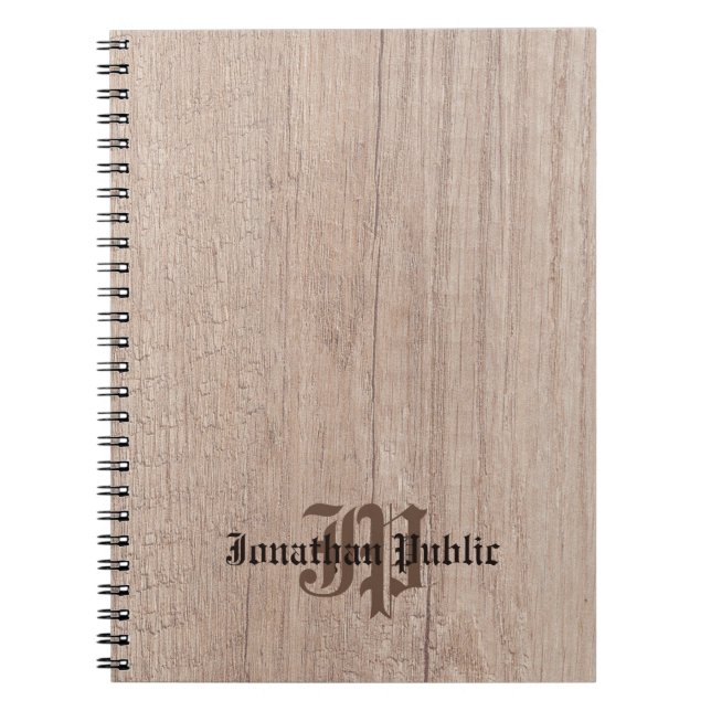 Cuaderno Plancha de madera parece antigua plantilla de mono (Frente)