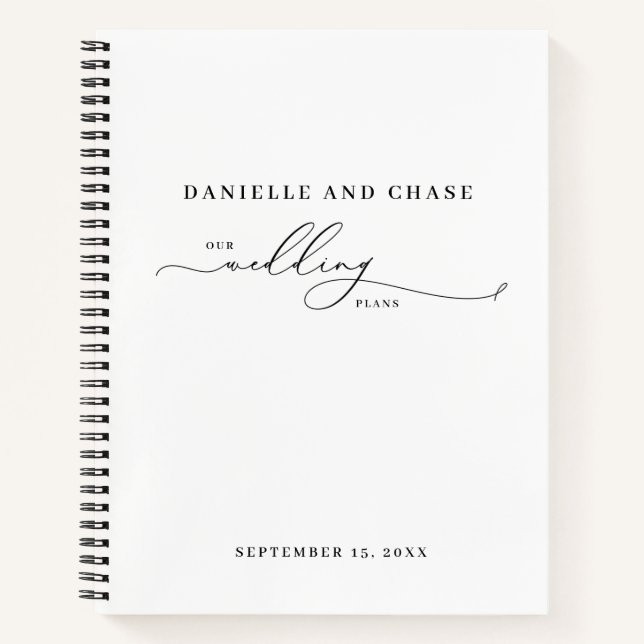Cuaderno Planes de Boda Blancos Elegantes Chic (Anverso)