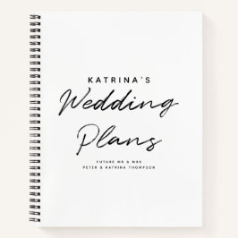 Cuaderno Planes de Boda Blancos Modernos Simples
