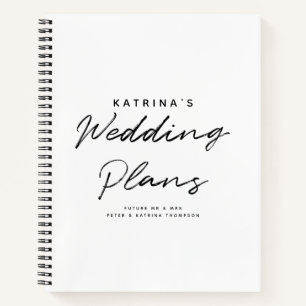 Cuaderno Planes de Boda Blancos Modernos Simples