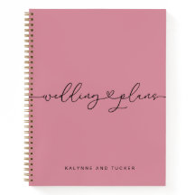 Planes de boda de rosa malva Pretty Heart Notebook