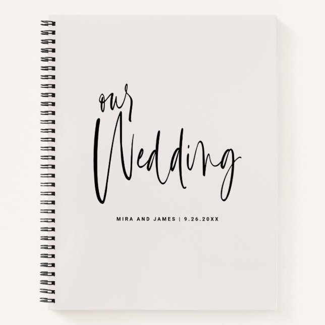 Cuaderno Planes de Boda en Escritura Elegante y Grácil Ecru (Anverso)