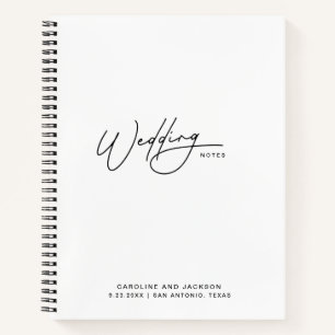 Cuaderno Planes de Boda Minimalistas Escritos a Mano en Bla