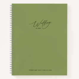 Cuaderno Planes de boda verde musgo