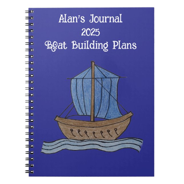 Cuaderno Planes de construcción de barcos de Alan's Journal (Frente)