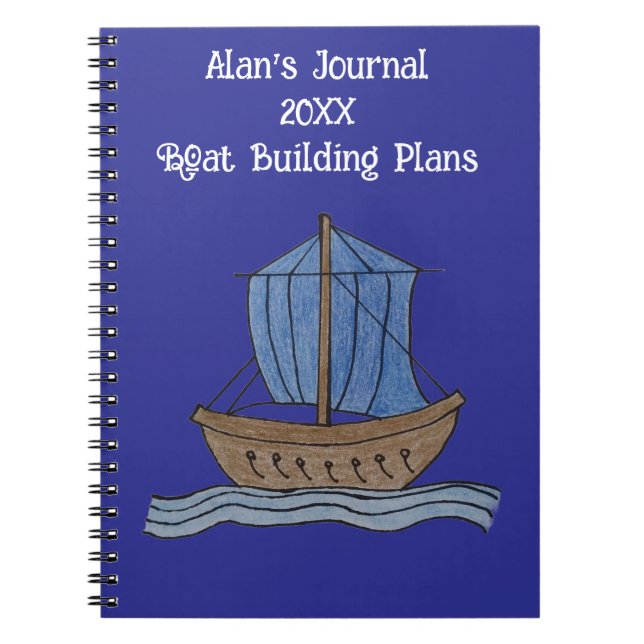 Cuaderno Planes de construcción de barcos de Alan's Journal (Frente)