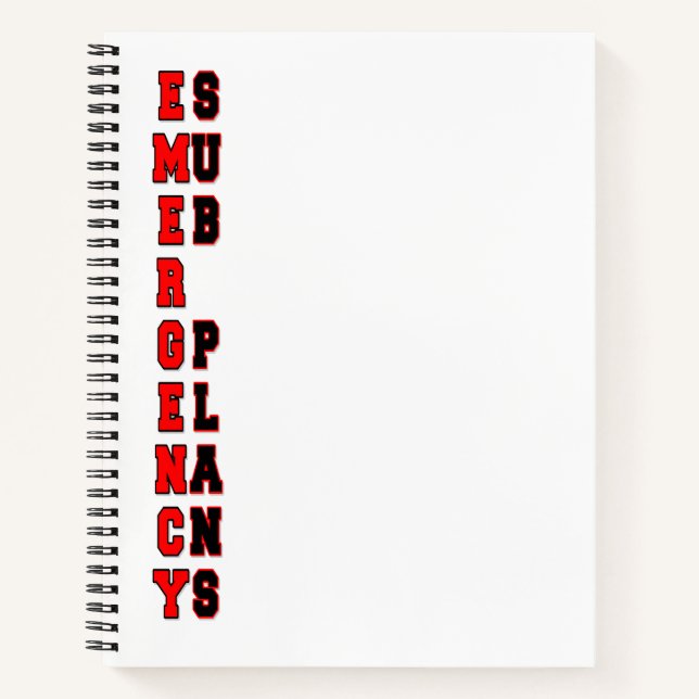 Cuaderno Planes de emergencia secundarios (Anverso)