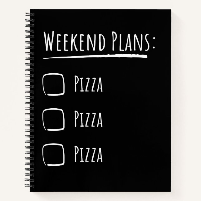 Cuaderno Planes de fin de semana Pizza (Anverso)