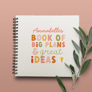 Cuaderno Planes e ideas de tipografía moderna, colorida y a