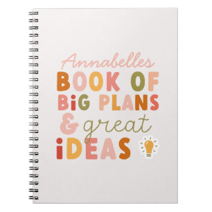 Cuaderno Planes e ideas modernos y coloridos de tipografía