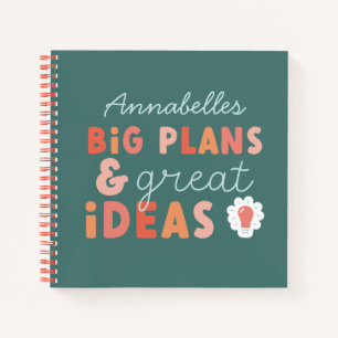 Cuaderno Planes e ideas modernos y coloridos de tipografía 