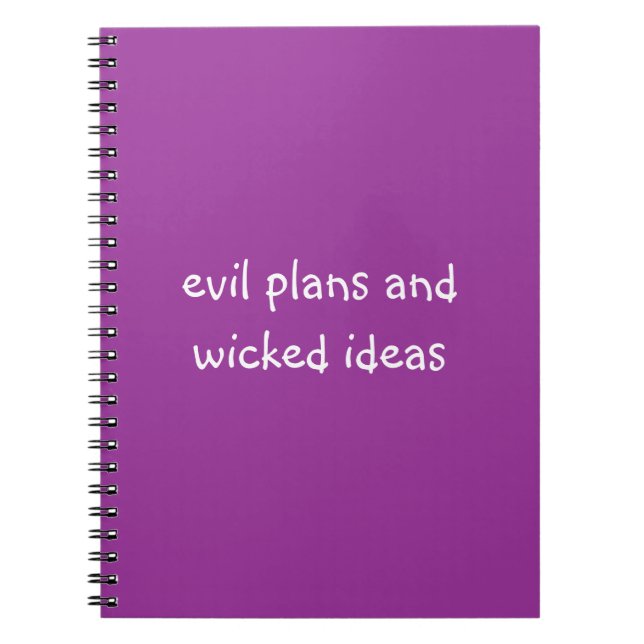 Cuaderno Planes malvados y lema divertido travieso de las (Frente)