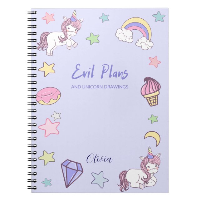 Cuaderno Planes malvados y Unicornios (Frente)