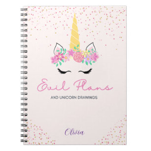 Cuaderno Planes malvados y Unicornios - Dominación mundial
