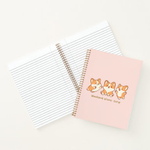 Cuaderno Planes para el fin de semana: Corgi Regalo Kawaii 