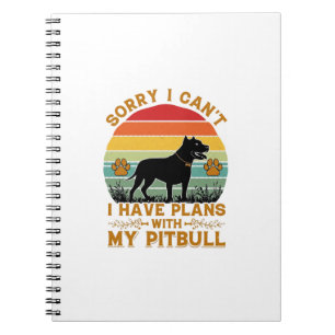 Cuaderno Planes para perros Pitbull Atardecer Retro_1