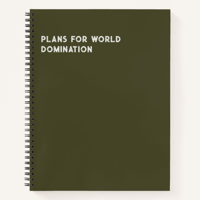 Cuaderno Planes Para Portátil Dominación Mundial (Gracioso) (Anverso)