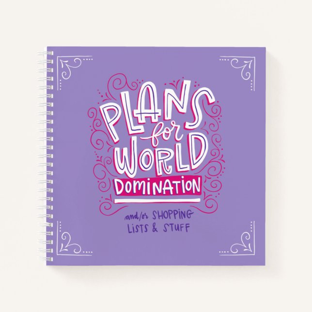 Cuaderno Planes para un portátil de dominación mundial (púr (Anverso)