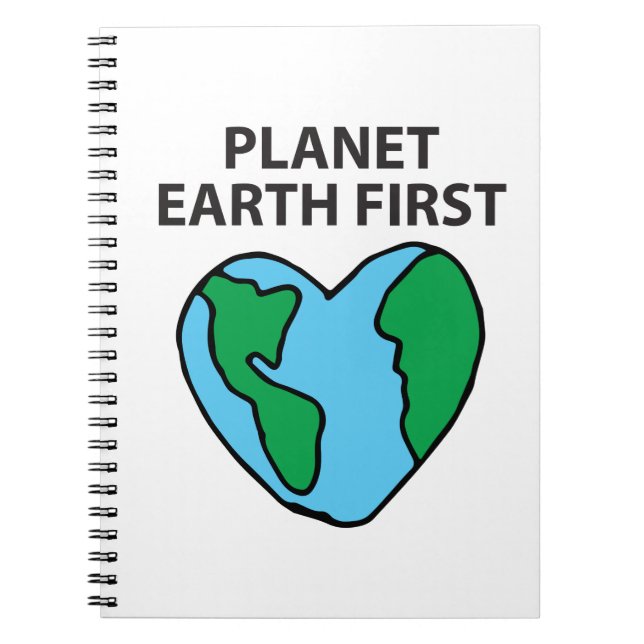 Cuaderno Planet First Ecofriendly Icon Happy Earth Clipart (Frente)
