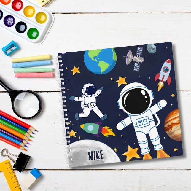 Cuaderno Planeta astronauta de espacio divertido, arte de c (Subido por el creador)