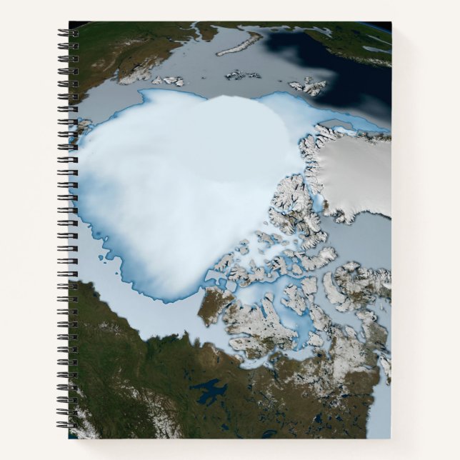 Cuaderno Planeta Tierra Que Muestra La Cobertura Del Hielo  (Anverso)