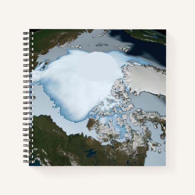 Cuaderno Planeta Tierra Que Muestra La Cobertura Del Hielo  (Anverso)