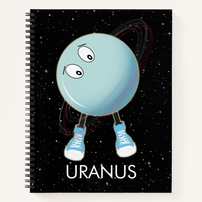 Cuaderno Planeta Urano y estrellas (Anverso)