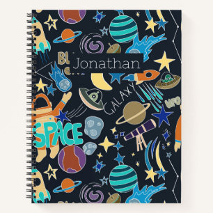Cuaderno Planetas de cohete espacial Stars Doodles Personal