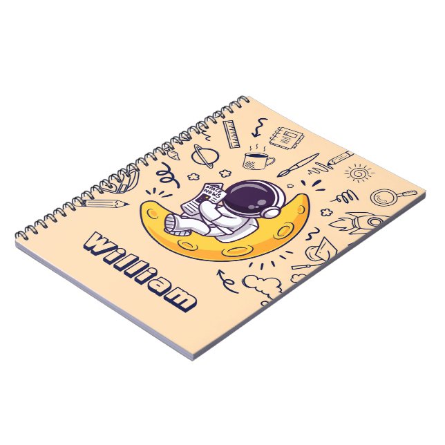 Cuaderno Planetas de Espacio de Doodle Personalizado De vue (Lado Izquierdo)