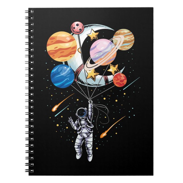 Cuaderno Planetas de globo aerostático personalizado (Frente)