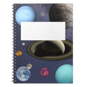 Cuaderno Planetas de sistema solar Portátil de foto espiral