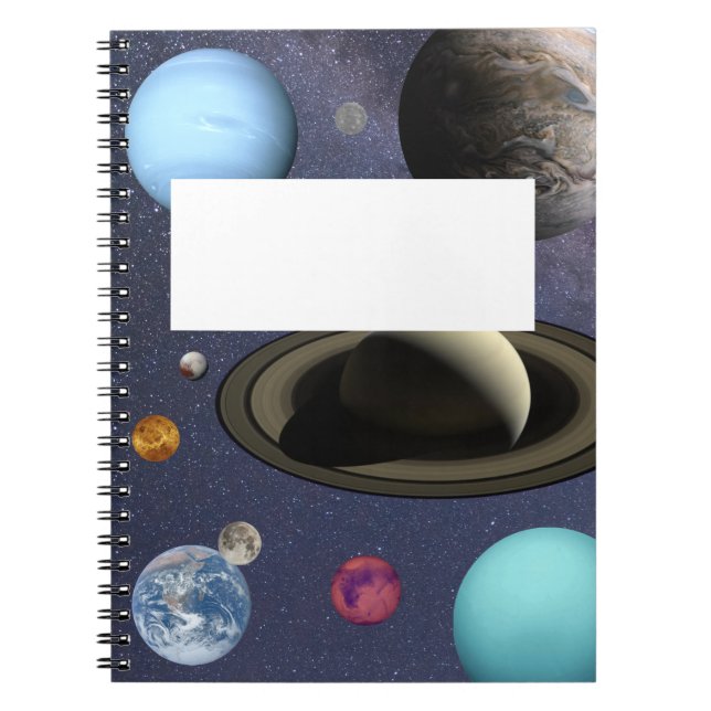 Cuaderno Planetas de sistema solar Portátil de foto espiral (Frente)