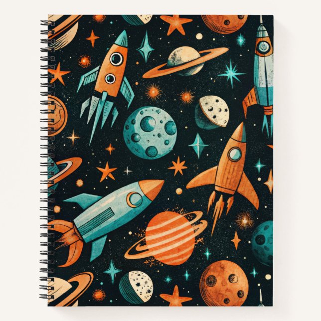 Cuaderno Planetas Soñadores Espaciocore Verde Azul Naranja  (Anverso)