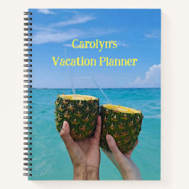 Cuaderno Planifica tus vacaciones nombre, playa y piñas