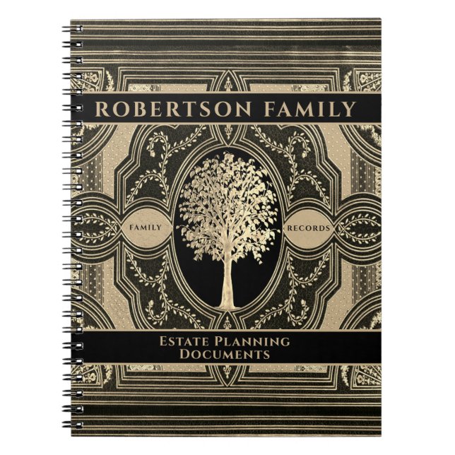 Cuaderno Planificación familiar con árbol de oro de la vida (Frente)
