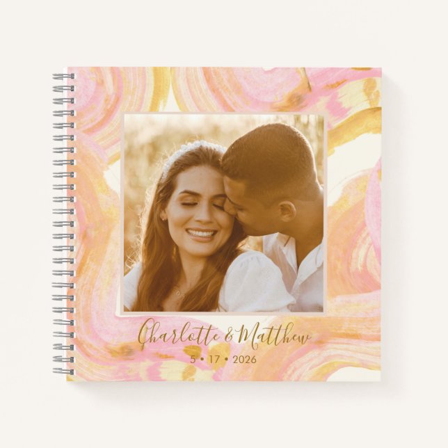 Cuaderno Planificación personalizada de Bodas de fotos rosa (Anverso)