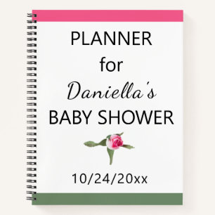 Cuaderno Planificador Baby Shower de pulverización floral p